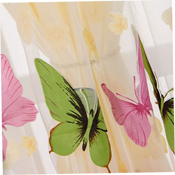 Netgardiner til vinduer Hvide gardiner Sommerfuglegardiner til soveværelse Sommerfugl tynde gardiner Tyl Voile Tynd gardinpanel Dekorativ 100x200cm