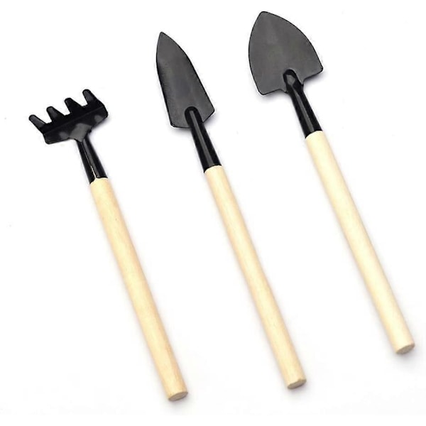 3-pack Mini Trädgårdsredskapsset Liten Spade Rake för Växter Suckulenter
