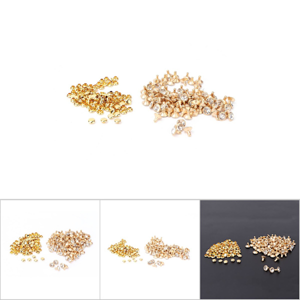 Krystallinnlegg i stoff hurtignagler 12 mm flekker studshette for DIY lær håndverksdekorasjon (#3)