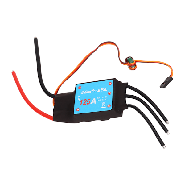 Borstlös ESC Svart 125A Borstlös ESC RC Båt Tvåvägs Vattenkyld ESC för RC Båtar Undervattens Propeller