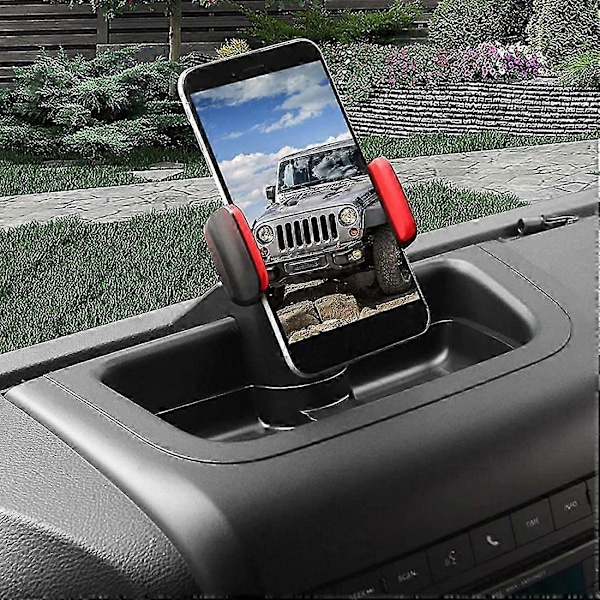 JK Telefonholder Dash Mobiltelefonholder Interiørtilbehør kompatibelt med Wrangler JK JKU 2011-2017, Sort