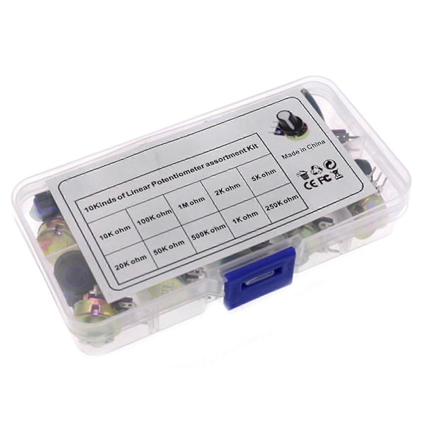 Wh148 Potentiometer Kit B1/2/5/10/20/50/100/500k 1m 15mm Lineær Taper Rotary Sæt