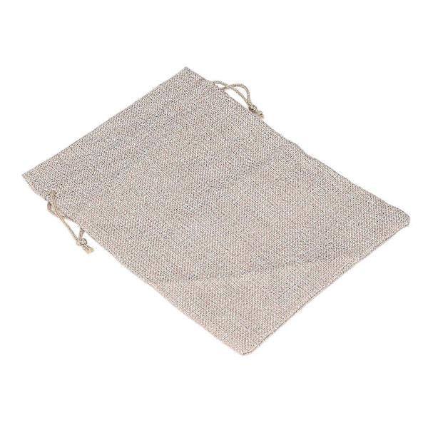 10 stk. bomulls- og linsstoffpose, liten oppbevaringspose med snøring, 22,9 x 17 cm, gjenbrukbar oppbevaringspose for brød og blomster