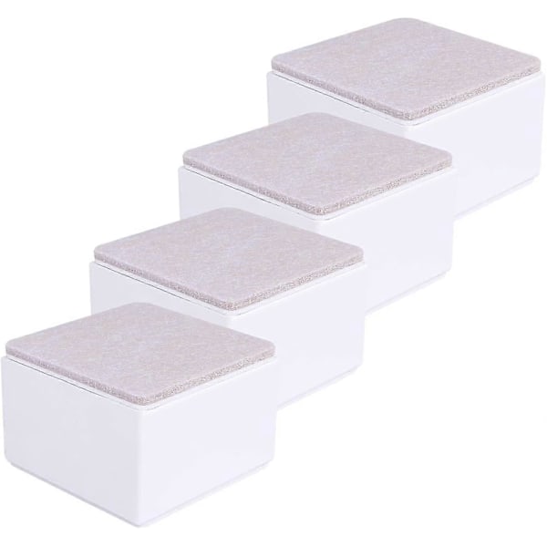 Sengeforhøjere, 2\"/5 cm møbelforhøjere i kulstofstål, 8 cm bredde, 8 cm længde, selvklæbende møbelforhøjere der tilføjer 5 cm højde til senge, sofaer, skabe, understøtter