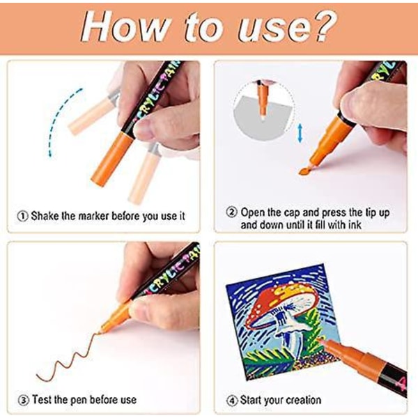 20 Farver Akryl Paint Marker Penne, Premium Ekstra Fin Spids Akryl Paint Penne til Træ, Lærred, Sten, Klippemaling, Glas, Keramiske Overflader, DIY