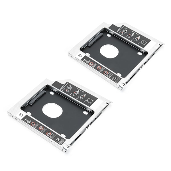 2 stk 2. SSD HDD Caddy optisk stasjon Bay DVD-adapteretui 9,5 mm med 3-veis beskyttelsesbryter