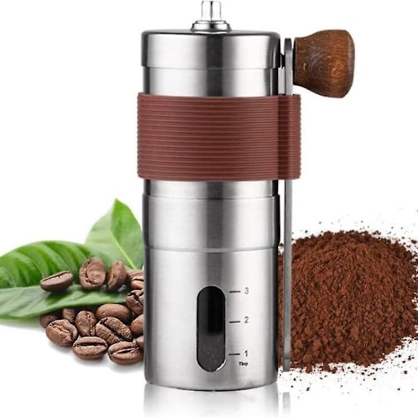 Bærbar Keramik Burr Kaffe Grinder - Holdbar Rustfrit Stål Manuel Kværn til Hjem, Kontor og Rejser
