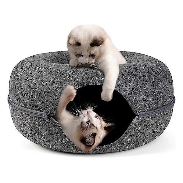 Kattgrotta, Kattunnelbädd kompatibel med Innekatter, Avtagbar RUND Katt