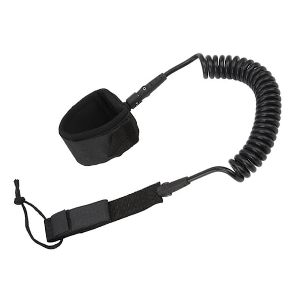 Surfboard Leash Hög elasticitet TPU Svart Justerbar Spiralformad Surfing Benrem för Paddleboards Longboards 7ft/2.13m
