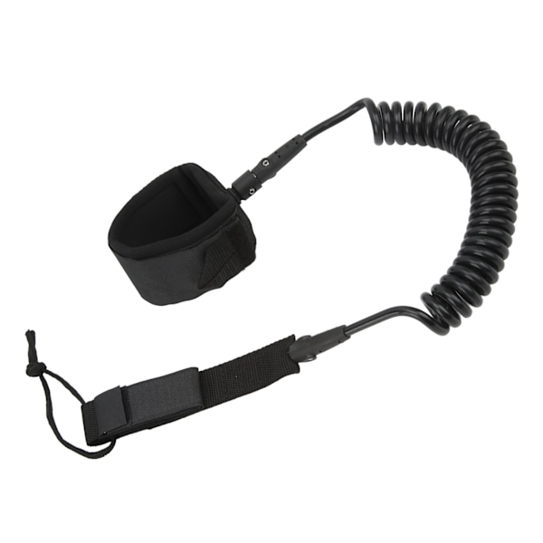 Surfboard Leash Høj Elasticitet TPU Sort Justerbar Spiral Surfing Benrem til Paddleboards Longboards 7ft/2.13m