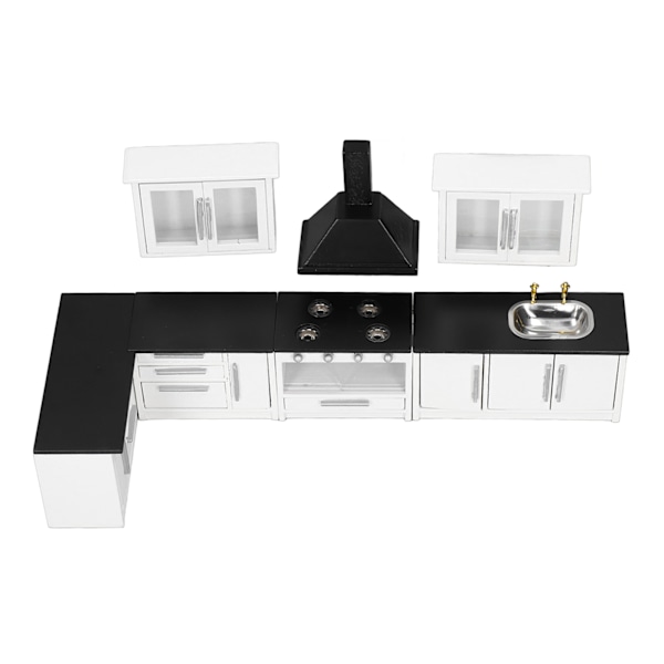 7 st 1:12 Miniatyrdockhus Kökskåp Simulering Liv Scen Dockhus Modernt Köksset
