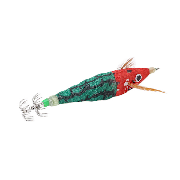 Fiske Blekksprut Jigs Agn Blekksprut Jig Krok Hardt fiskelokk med lysende effekt for Ocean Boat River Pond Fishing Rødt hode Mørkegrønt kropp