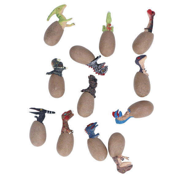 Dinosaurieägg Leksaker 12 Sorter Livsliknande Simulering Design Utbildande Kläckande Dinosaurie Leksaksmodell för Över 3 År Gamla