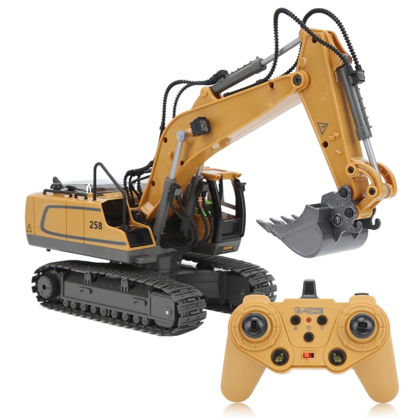 RC Excavator 11 Channel 2,4 Ghz 1:20 Simulation Design Pyöritettävä kauko-ohjattu kaivinkonelelu yli 3-vuotiaille