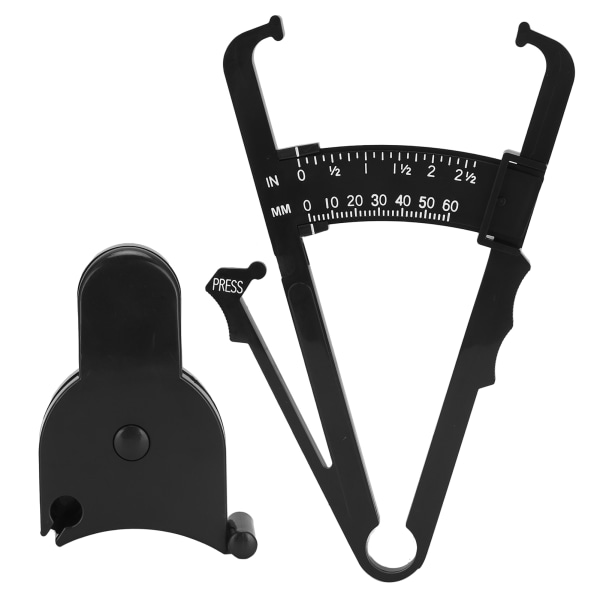 Kroppsmålingsenhet Svart 150 cm/60 tommer Caliper Måleutstyr for trening å gå ned i vekt (Tommers Fett Caliper 150 cm/60in midjemål)