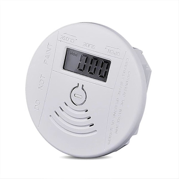 Trådlös Mini Kolmonoxid Detektor, CO-larm Batteridriven Med LCD Digital Display Och Ljudlarm, (vit) -CHSZ