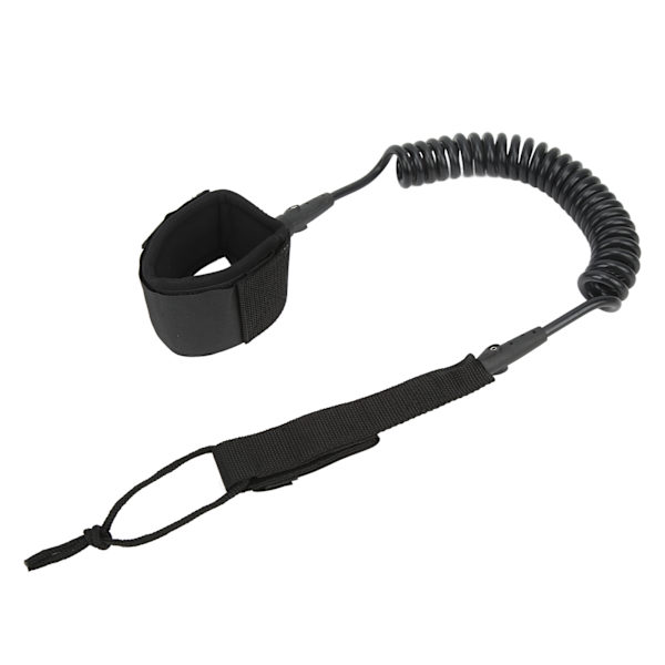 Surfboard Leash Hög elasticitet TPU Svart Justerbar Spiralformad Surfing Benrem för Paddleboards Longboards 7ft/2.13m