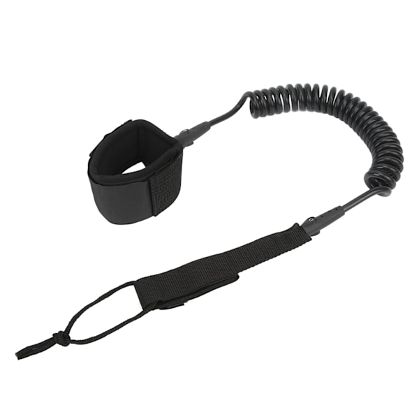 Surfboard Leash Høj Elasticitet TPU Sort Justerbar Spiral Surfing Benrem til Paddleboards Longboards 7ft/2.13m