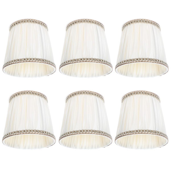 6 Stk Stof Lampeskærm Moderne Lysekrone Bordlampe Cover til E14 Screw Home Accessory