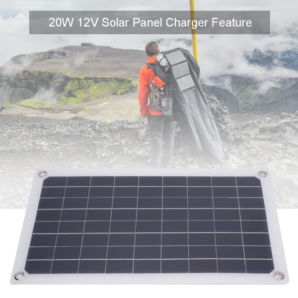 20W solcellepanel lader monokrystallinsk silisium USB dobbel DC-utgang for lading av 12V batteri