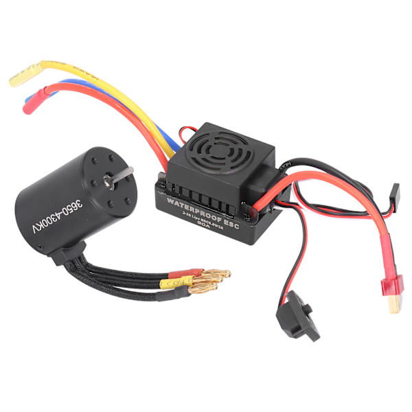 3650 Vattentät 4300KV Borstlös Motor 60A Borstlös ESC Tillbehörssats för 1/10 RC Bil