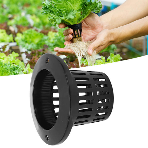 50 stk. PP Hydroponics Net Pot Jordløs Dyrkning Blomster Plantning Gro Mesh Kurv Sort