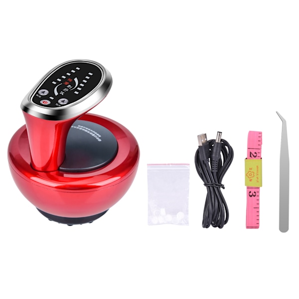 Elektrisk koppingmassager Guasha suge skrabning slankende massager negativt tryk meridian uddybning fysioterapi apparat