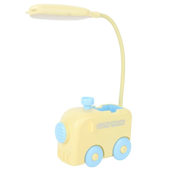 Mini Tog LED Nattbordslampe Øyebeskyttelse Studieleselys USB-lading med Pennholder for Barn Gul