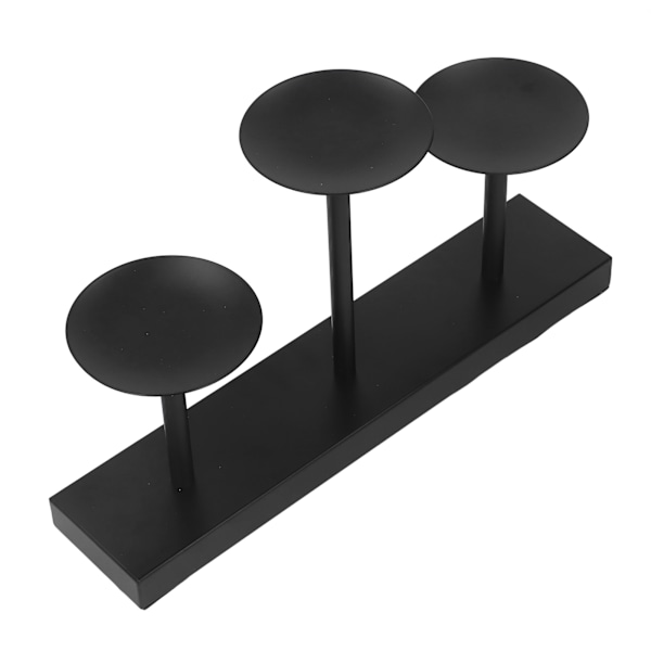 Pelare Ljusstake 3 Plattor Matt Svart Retro Design Robust Metallstruktur Pelare Kandelaber för Bröllopsfest Bar