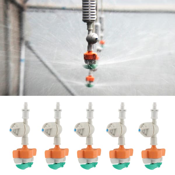 5 stk. roterende sprinkler med antidrypp hengende sprøyte hagevanning mikro drypp montering