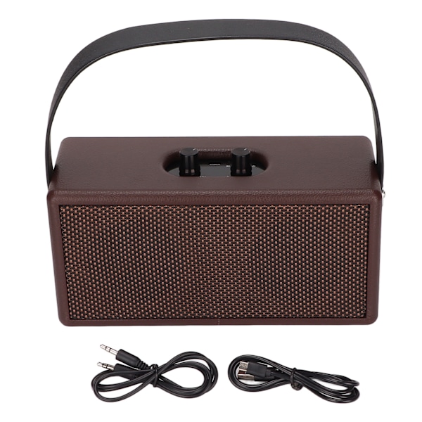 Bluetooth-högtalare, bärbar retro trådlös Bluetooth-högtalare för hem, resor, utomhus, brun