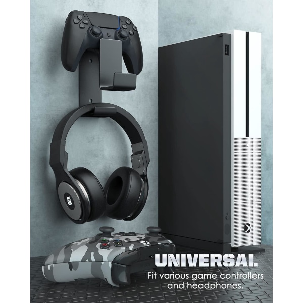 Universal Dual Game Controller og Headset Wall Mount Hanger til Xbox, Playstation og PC