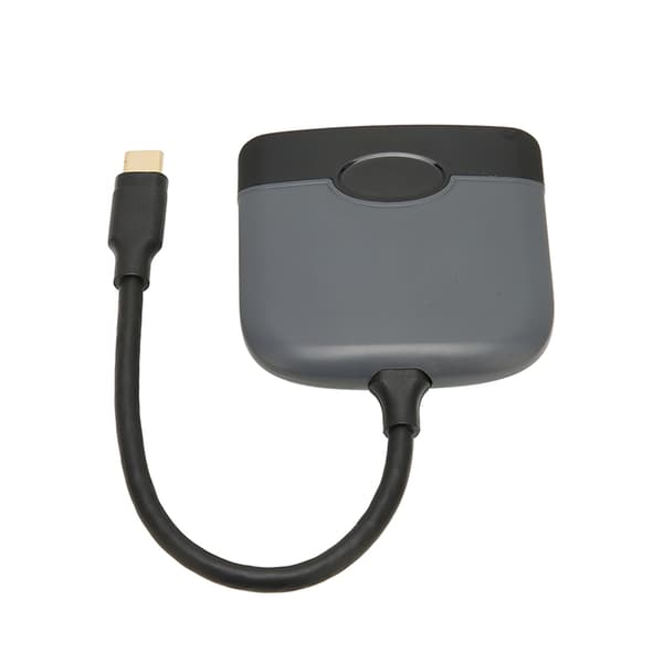 3-in-1 USB C–HD Multimedia Interface -sovitin USB C–USB C USB3.0-moniporttisovitin yhteensopiva Type C -laitteiden kanssa, harmaa musta