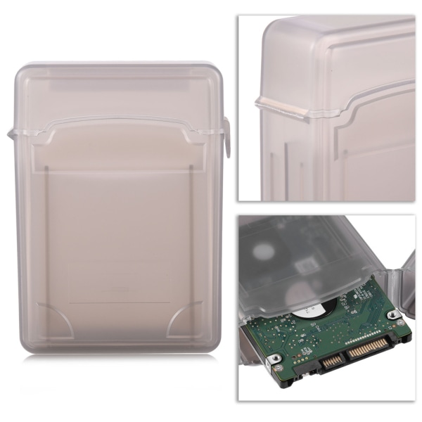 2,5-tommers HDD / SSD-beskyttende støtsikker boks Oppbevaringsboks Antistatisk etikettkabinett grå
