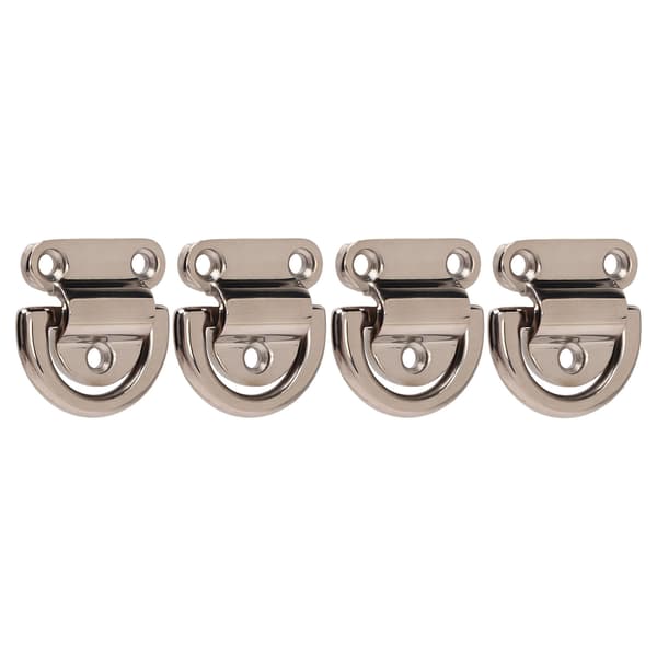 4 Sett Rustfrie Stål Foldbare Pad Eye Polering Rustfri D-ringer Dekk Foldbare Pad Eye for Marine Yacht