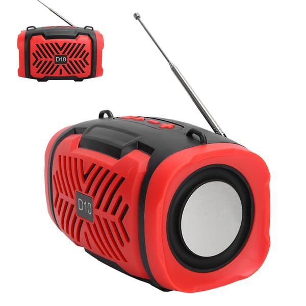 D10 Bluetooth V5.0 trådløs højttaler USB Micro højttaler med lysrem understøtter FM Rød