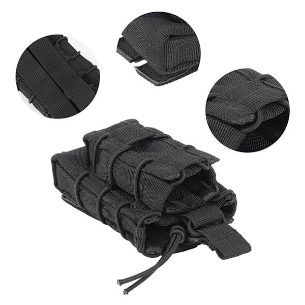 Utomhus bärbar ammunitionsklämma hållare midjeförvaringsväska Mini Pack Mag Pouch för jakt (svart)