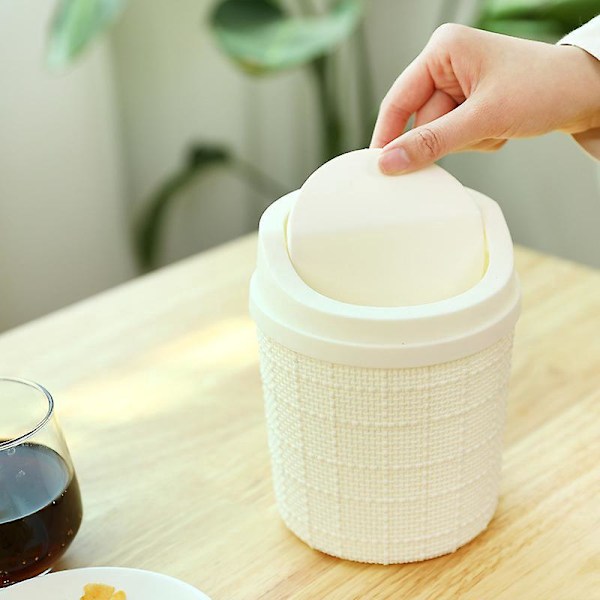 2 små papperskorgar för kontor Blå och vita mini papperskorgar 16 * 11,5 cm