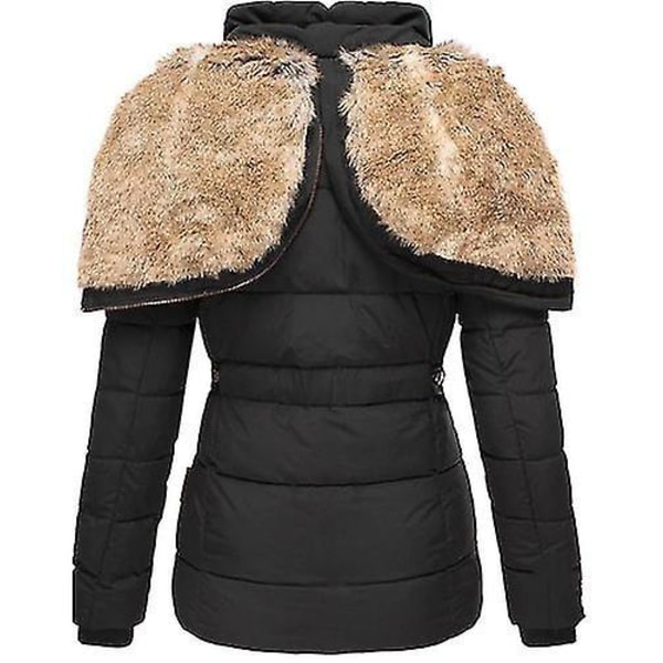 Vintervarm Svart Damdunjacka Långärmad Casual Jacka Regular Fit 5XL