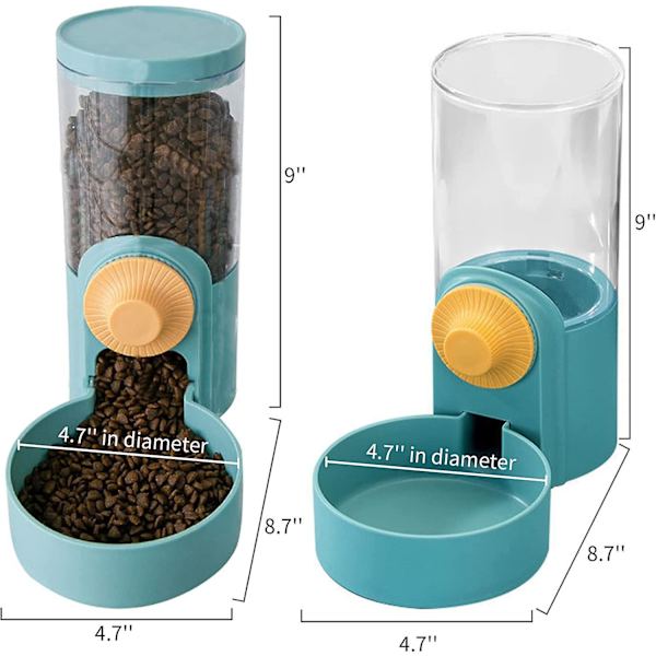 35oz Automatisk Djurfoder- och Vattenbehållare för Kaniner, Katter, Hundar, Chinchillor, Marsvin, Igelkottar, Franska Vallhundar