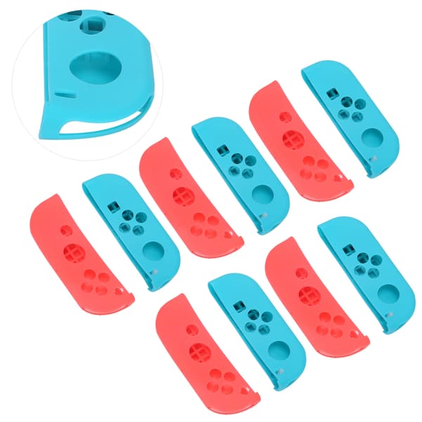 5 sæt silikone gamepad-cover stærk beskyttelse spilmaskine tilbehør til NS Switch Rød Blå
