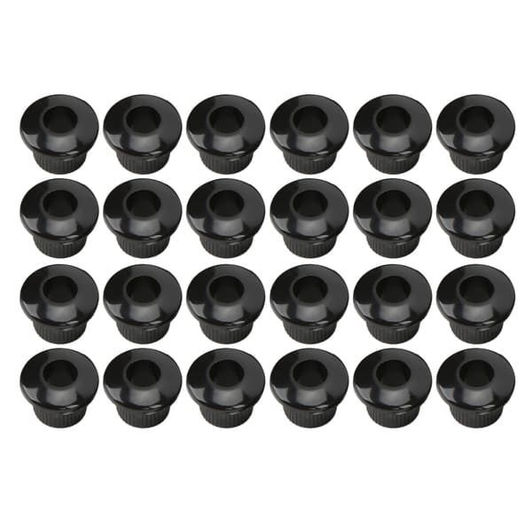 24 st Gitarrsträng Knapphylsor 10mm Högpresterande Plastmaterial Halvsluten Design Gitarrdelar Svart