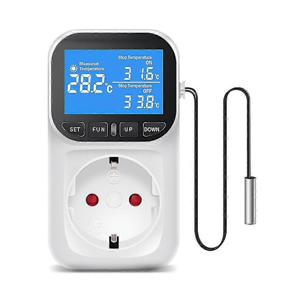 Elektrisk LCD Digital Temperaturkontroller EU-kontakt Energimätare Timer -CNSZ