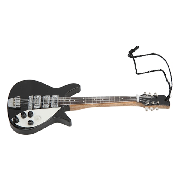 Musikinstrumenter Guitar Vedhæng Sort Base Træ Manuel Miniature Fin Detalje Håndværk Model Samling