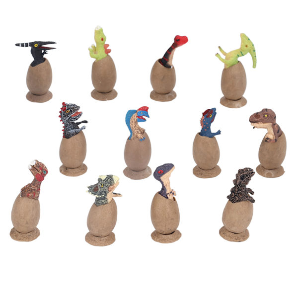 Dinosaurieägg Leksaker 12 Sorter Livsliknande Simulering Design Utbildande Kläckande Dinosaurie Leksaksmodell för Över 3 År Gamla