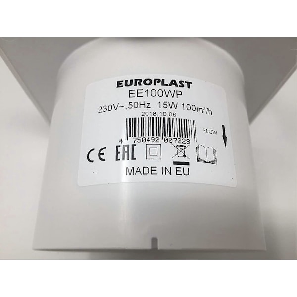 100mm Ventilator med Kabel - Støjsvag Vægmonteret Ventilator til Køkken, Badeværelse, Hjem og Toilet - Effektiv Ventilationsløsning
