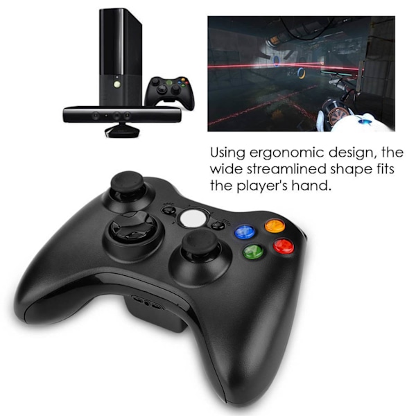 Trådlös handkontroll för Xbox 360, joystick, Bluetooth, spel (svart)