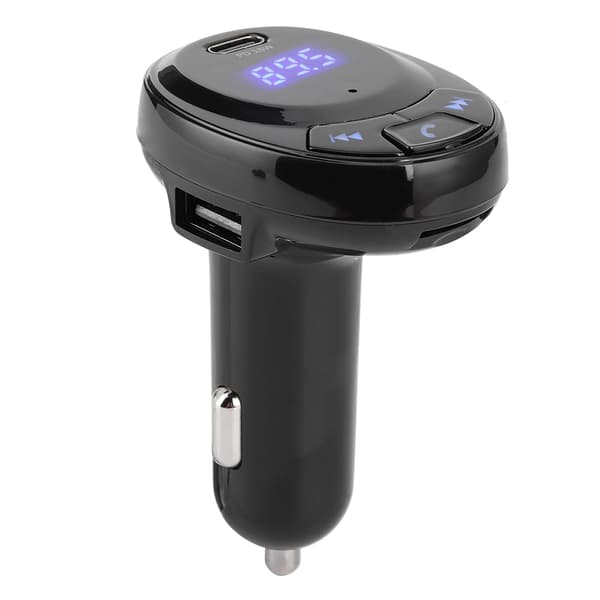 BT09 12V Bluetooth Trådløs FM-sender MP3-spiller Type-C Rask lading PD 18W Bil lader Svart