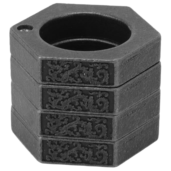 Försvar Ring Aluminiumlegering Glansig Hexagonal Fönsterbrytare för Nöd Försvar Leveranser Antik Silver
