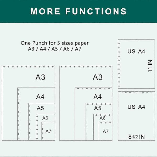 Mushroom Discbound Punch for All Paper Sizes, Happy Planner Paper Punch for Disc Bound Planner (Black Green)